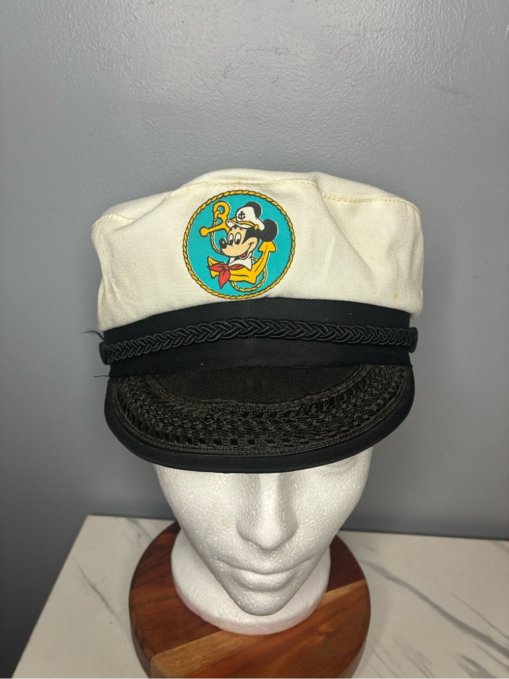 Disney Mickey Mouse Sailor Captain Snapback Hat USA Made Vintage